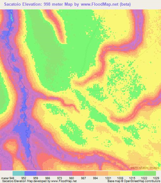 Sacatoio,Angola Elevation Map