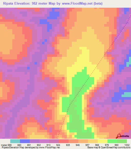 Ripata,Angola Elevation Map