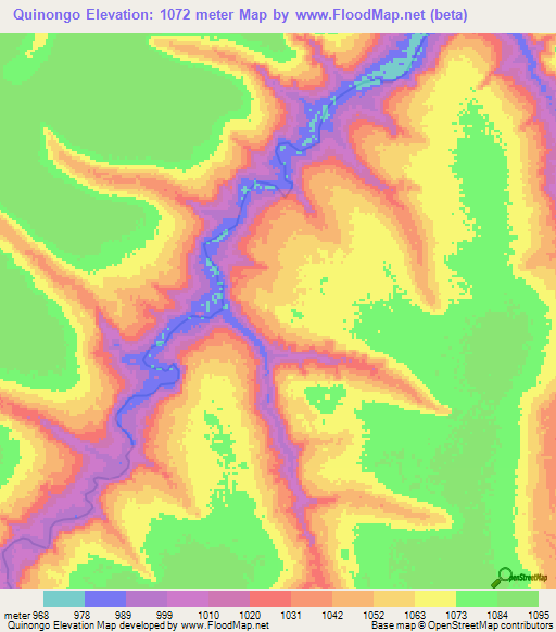 Quinongo,Angola Elevation Map