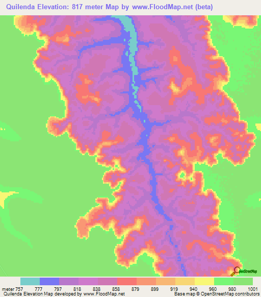 Quilenda,Angola Elevation Map