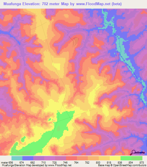 Muafunga,Angola Elevation Map