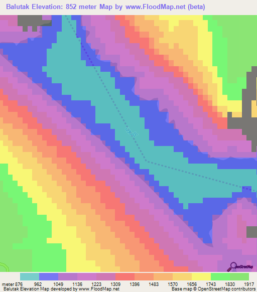 Balutak,Iran Elevation Map