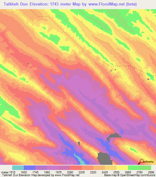 Talkheh Dun,Iran Elevation Map