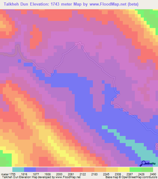 Talkheh Dun,Iran Elevation Map