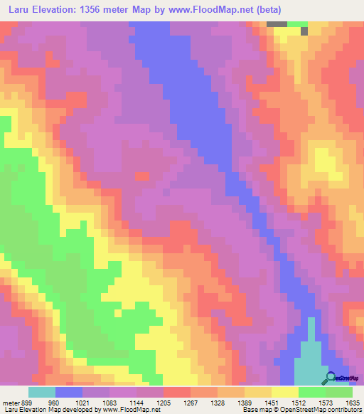 Laru,Iran Elevation Map