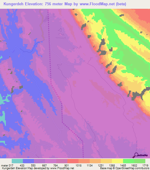 Kungerdeh,Iran Elevation Map
