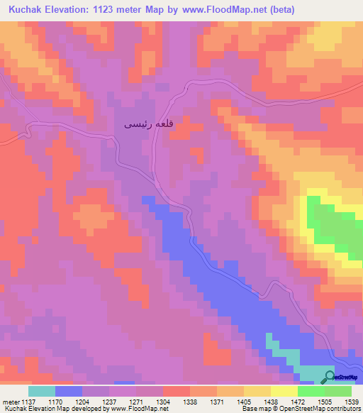 Kuchak,Iran Elevation Map