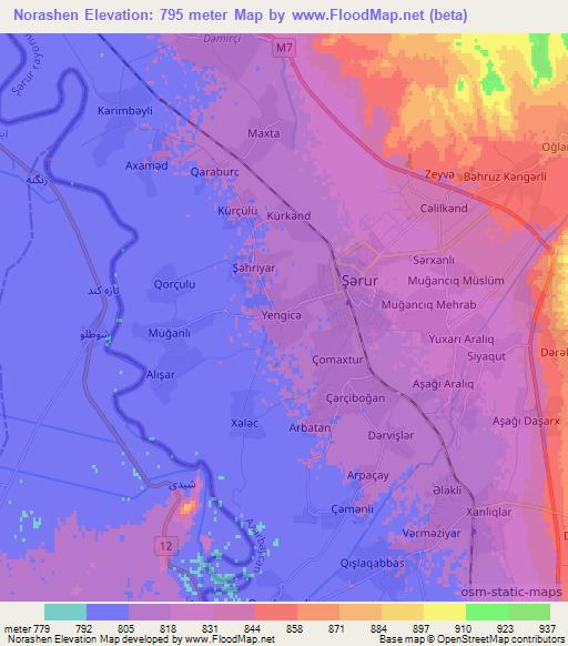 Norashen,Azerbaijan Elevation Map