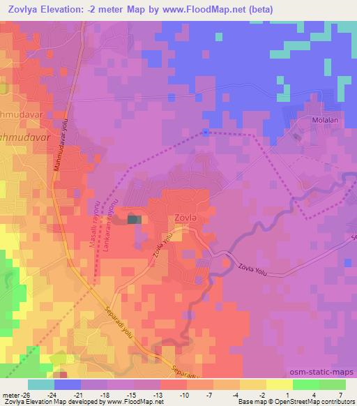 Zovlya,Azerbaijan Elevation Map
