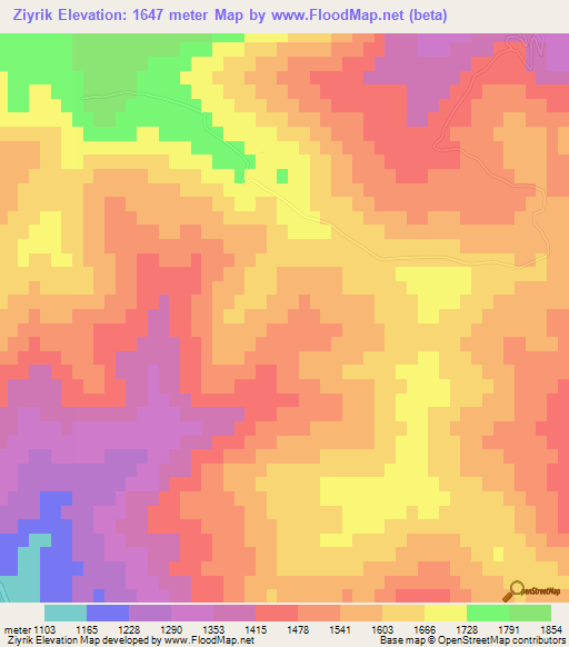 Ziyrik,Azerbaijan Elevation Map