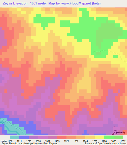 Zeyva,Azerbaijan Elevation Map