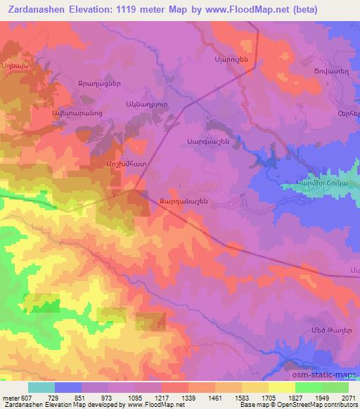 Zardanashen,Azerbaijan Elevation Map