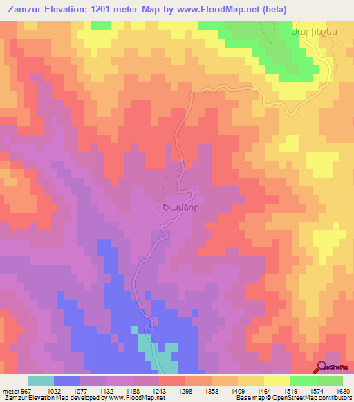 Zamzur,Azerbaijan Elevation Map
