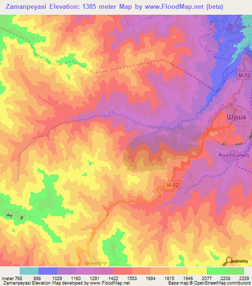 Zamanpeyasi,Azerbaijan Elevation Map