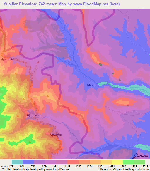 Yusiflar,Azerbaijan Elevation Map