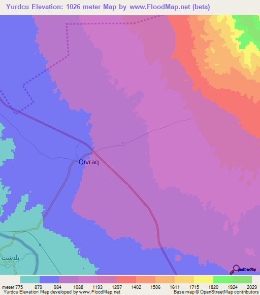 Yurdcu,Azerbaijan Elevation Map