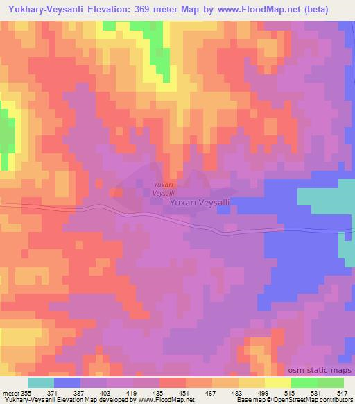 Yukhary-Veysanli,Azerbaijan Elevation Map