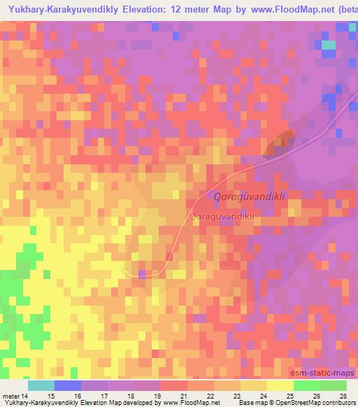 Yukhary-Karakyuvendikly,Azerbaijan Elevation Map