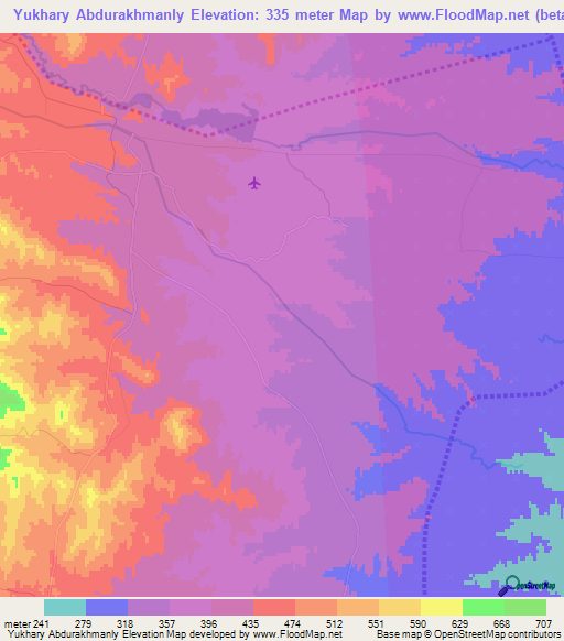 Yukhary Abdurakhmanly,Azerbaijan Elevation Map