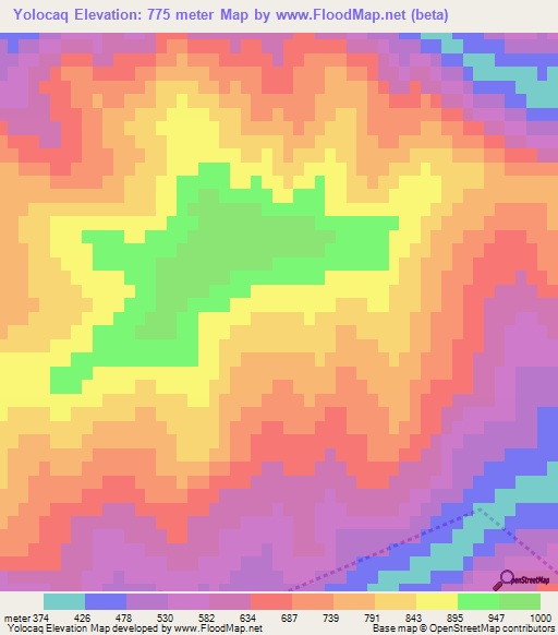Yolocaq,Azerbaijan Elevation Map