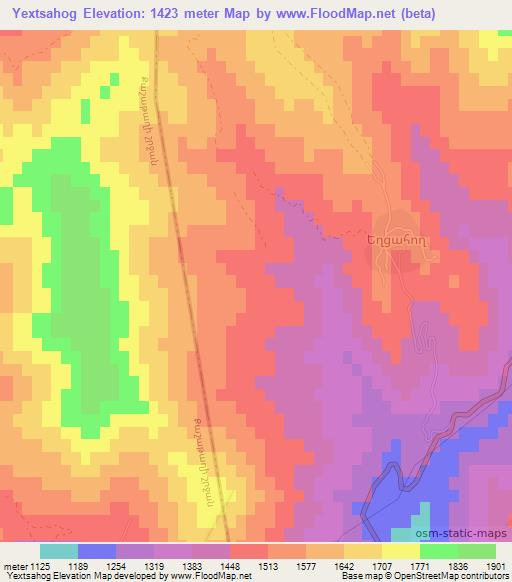 Yextsahog,Azerbaijan Elevation Map
