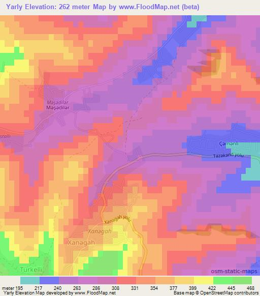 Yarly,Azerbaijan Elevation Map