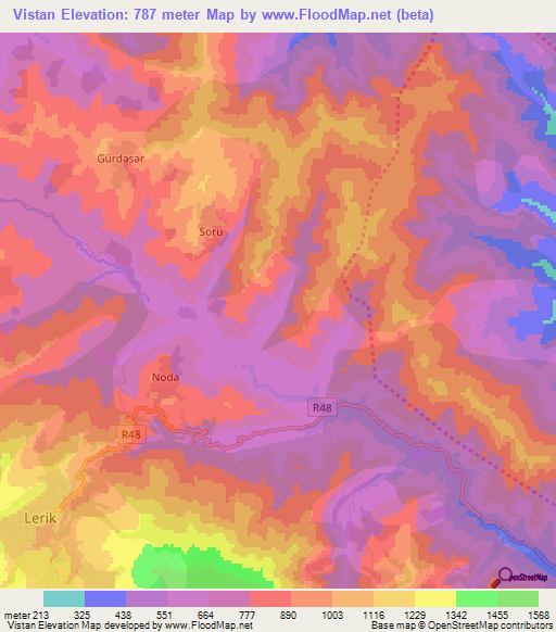 Vistan,Azerbaijan Elevation Map