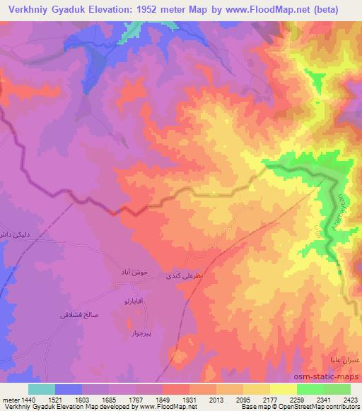 Verkhniy Gyaduk,Azerbaijan Elevation Map