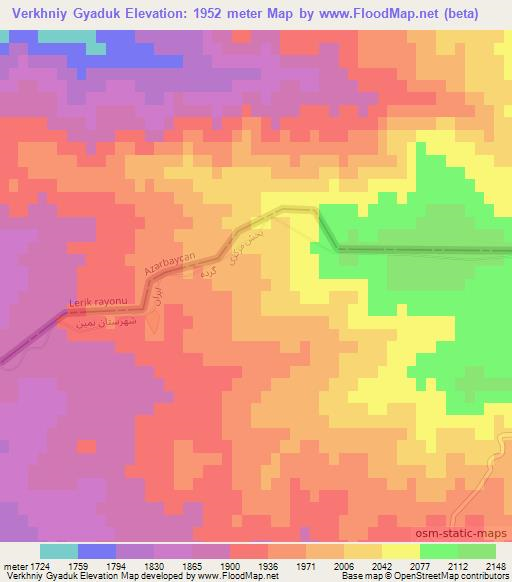 Verkhniy Gyaduk,Azerbaijan Elevation Map