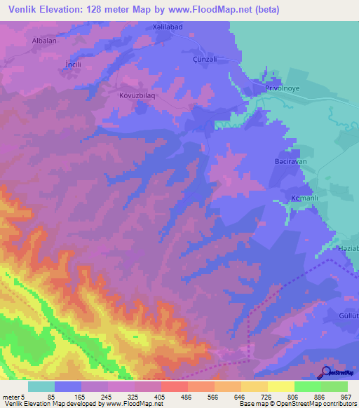 Venlik,Azerbaijan Elevation Map