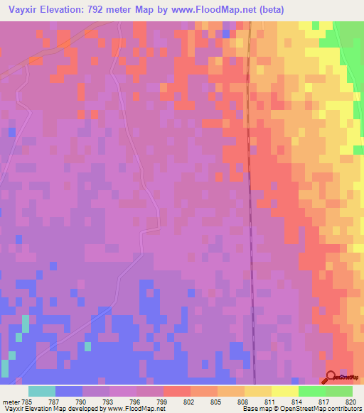 Vayxir,Azerbaijan Elevation Map