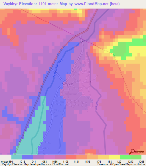 Vaykhyr,Azerbaijan Elevation Map