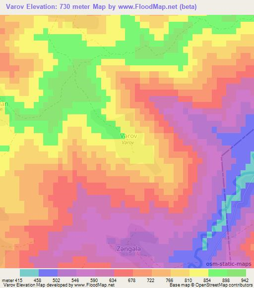 Varov,Azerbaijan Elevation Map
