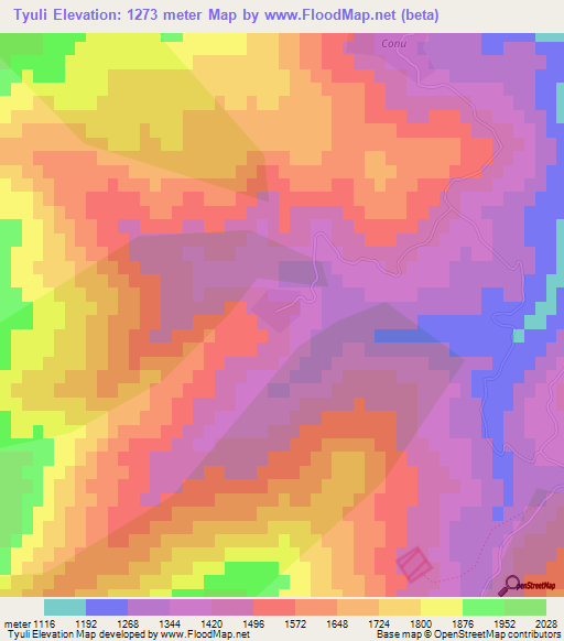 Tyuli,Azerbaijan Elevation Map