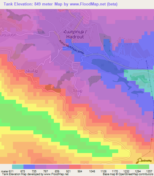 Tank,Azerbaijan Elevation Map