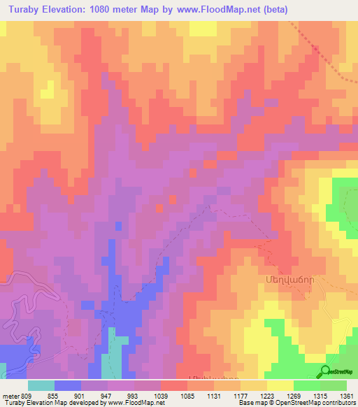Turaby,Azerbaijan Elevation Map