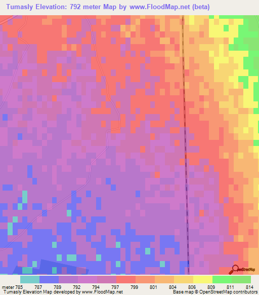 Tumasly,Azerbaijan Elevation Map
