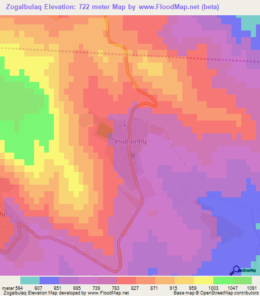 Zogalbulaq,Azerbaijan Elevation Map