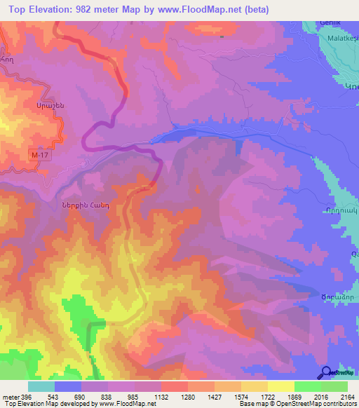 Top,Azerbaijan Elevation Map