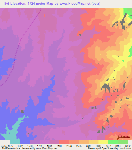 Tivi,Azerbaijan Elevation Map