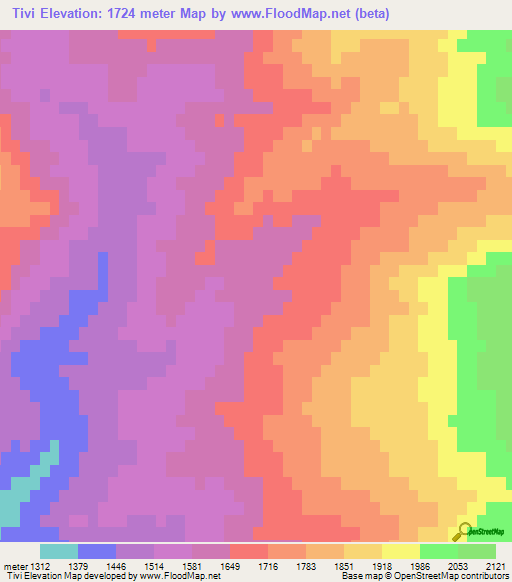 Tivi,Azerbaijan Elevation Map
