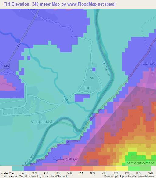 Tiri,Azerbaijan Elevation Map