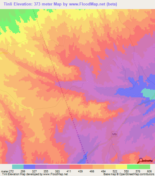Tinli,Azerbaijan Elevation Map