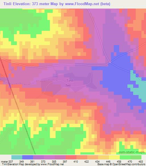 Tinli,Azerbaijan Elevation Map