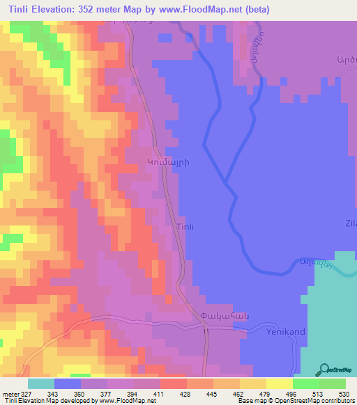 Tinli,Azerbaijan Elevation Map