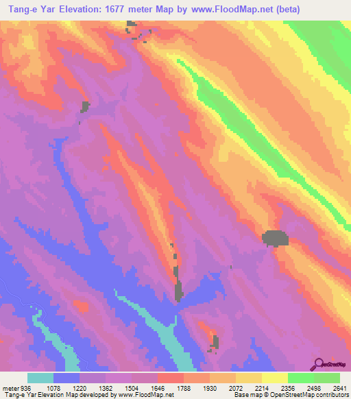 Tang-e Yar,Iran Elevation Map