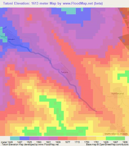 Tatoni,Azerbaijan Elevation Map