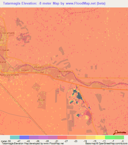 Tatarmagla,Azerbaijan Elevation Map
