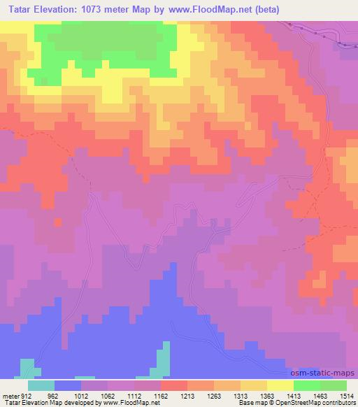 Tatar,Azerbaijan Elevation Map