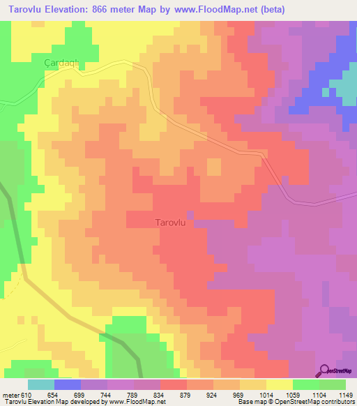 Tarovlu,Azerbaijan Elevation Map